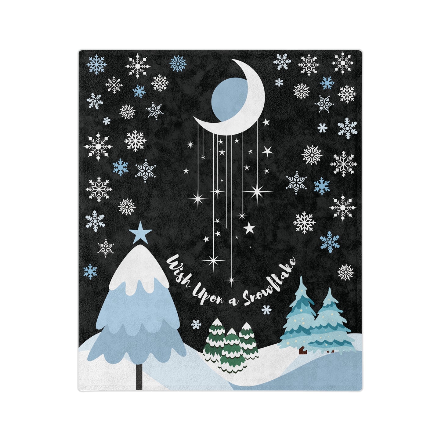 "Wish Upon A Snowflake" - Cozy Fleece Throw Blanket