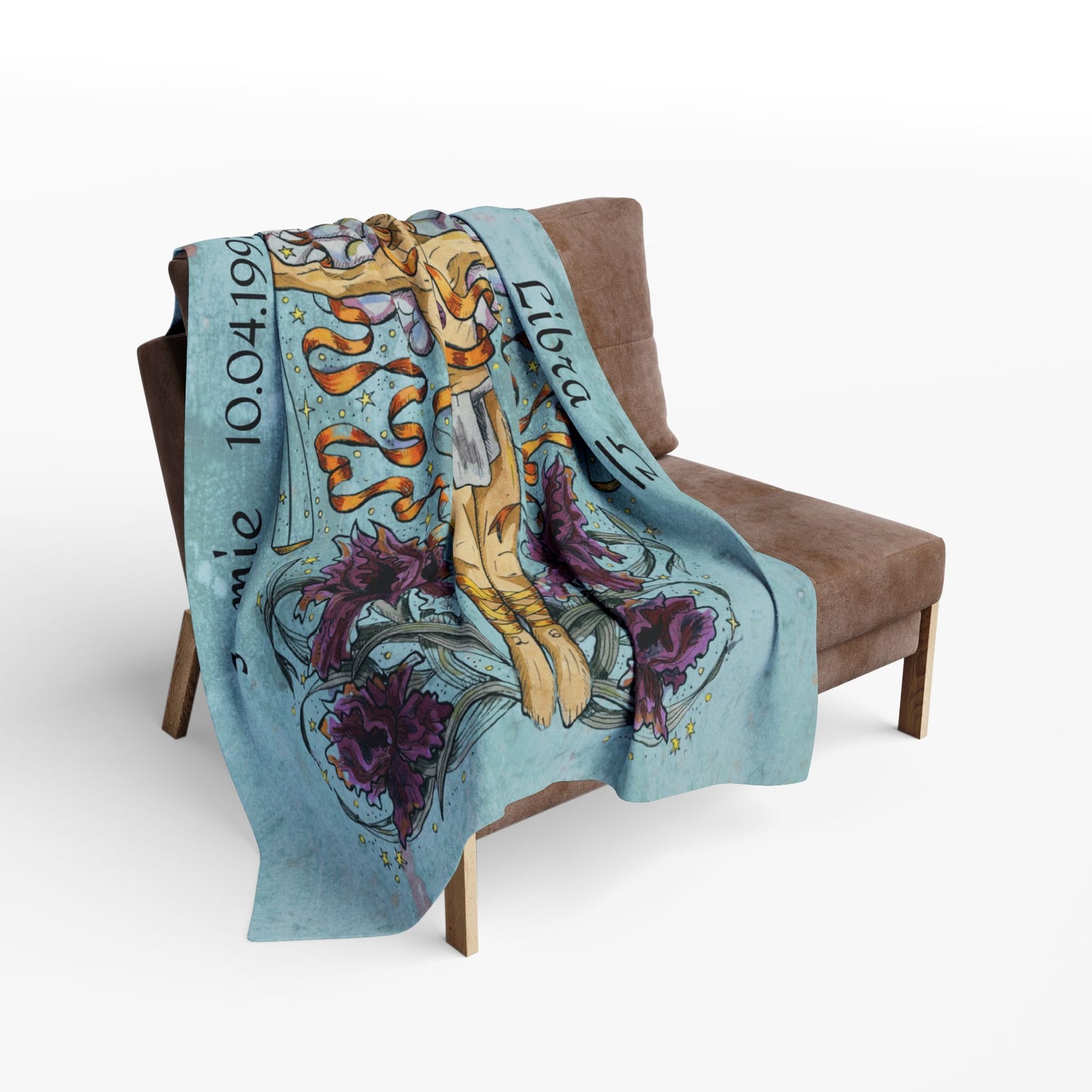 Mystical Libra Personalized Zodiac Fleece Throw Blanket