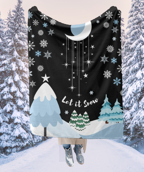 "Let It Snow" - Cozy Fleece Throw Blanket